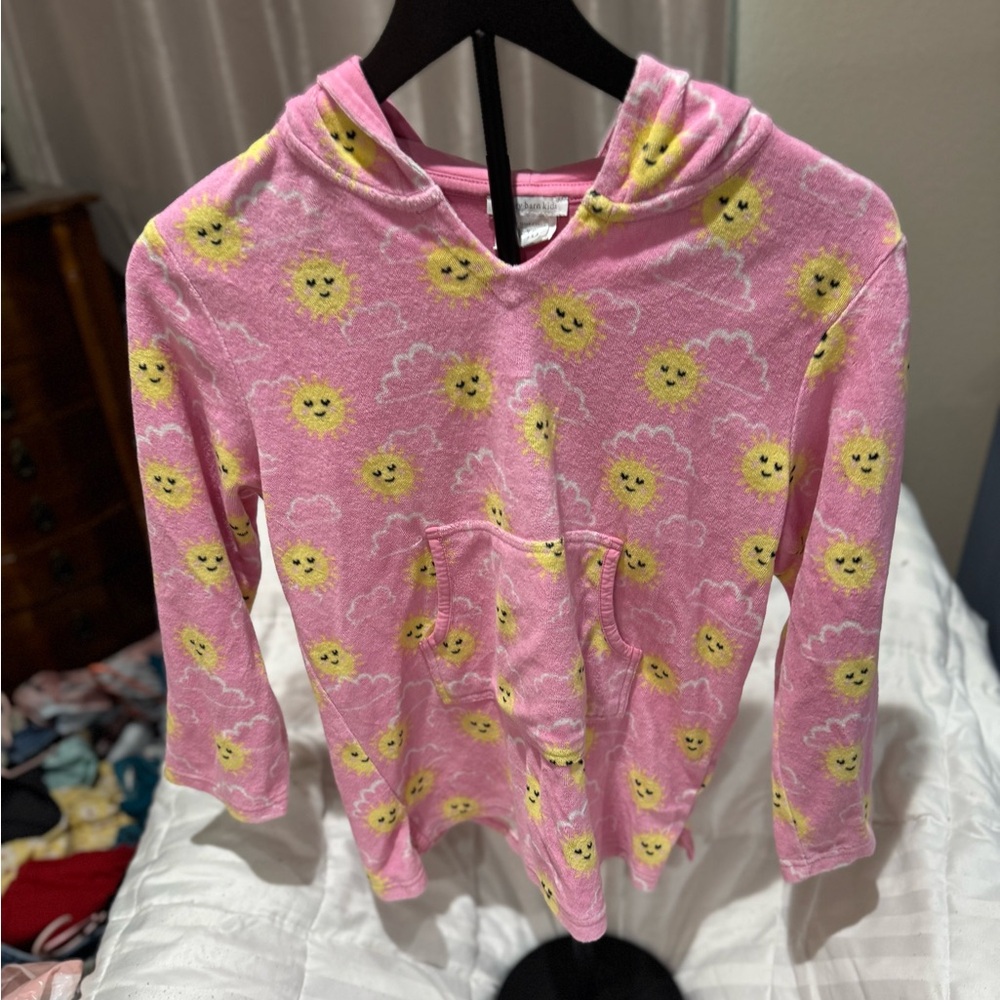 Pottery Barb Kinds Swim cover: Pink Hoodie with Sun and Cloud Print - Picture 2 of 3